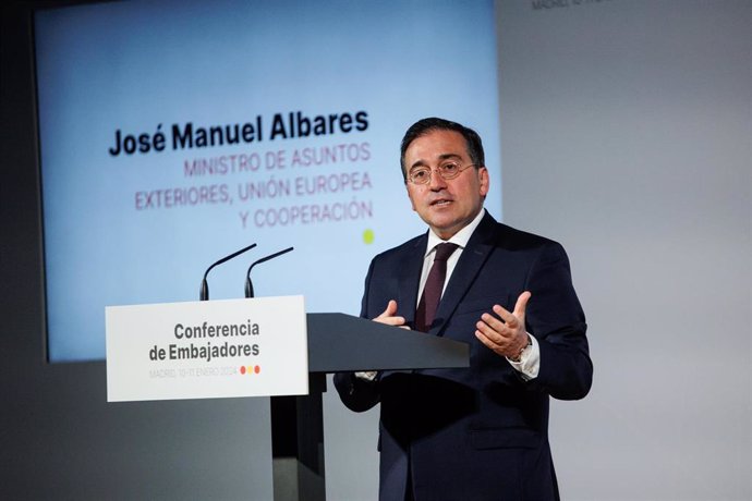 El ministro de Asuntos Exteriores, Unión Europea y Cooperación, José Manuel Albares, inaugura la VIII Conferencia de Embajadores