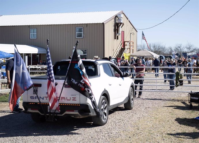 February 3, 2024, Quemado, Texas, U.S: Gods Army Convoy member entering the event