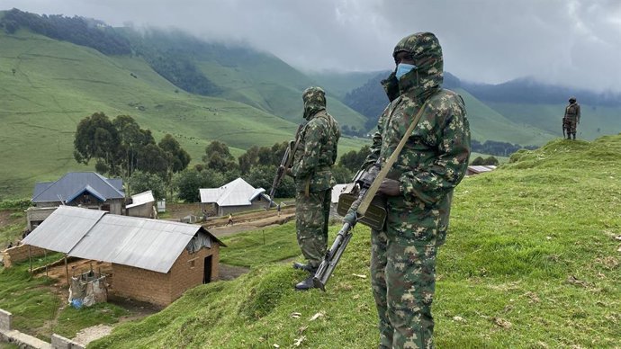Archivo - GOMA, April 25, 2023  -- This photo taken on April 21, 2023 shows soldiers of the Regional Force formed by the East African Community (EAC) in Mushaki, North Kivu province, the Democratic Republic of the Congo (DRC). As the March 23 Movement (