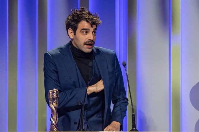 L'actor David Verdaguer, en recollir el Premi Gaudí a millor actor protagonista