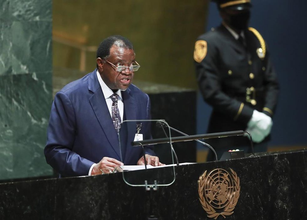 Archivo - El recién fallecido presidente de Namibia, Hage Geingob