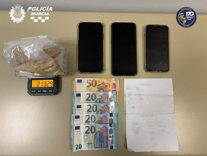 Imagen de la droga incautada por la Policía Local de Murcia