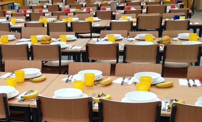 Archivo - Imagen de archivo de un comedor escolar
