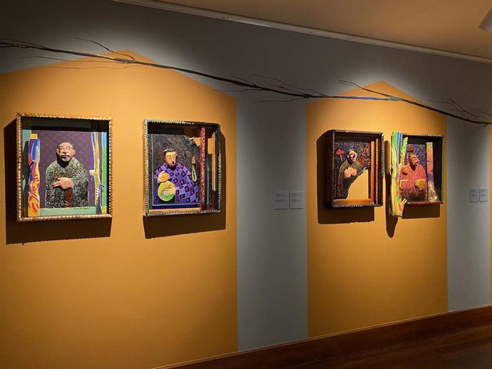 Parte de la obra de Eduardo López Casado que se puede visitar en el Museo Casa Botines Gaudí hasta el 5 de mayo.