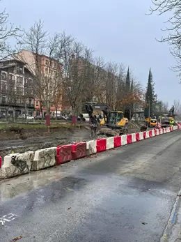 Obras en la calle Los Herrán