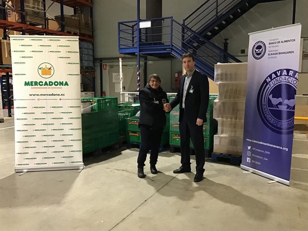 Donación de Mercadona al Banco de Alimentos de Navarra.