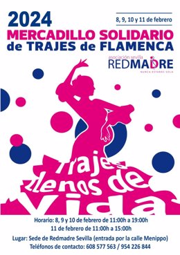 Redmadre celebrará su Mercadillo Solidario de Trajes de Flamenca desde el jueves hasta el domingo
