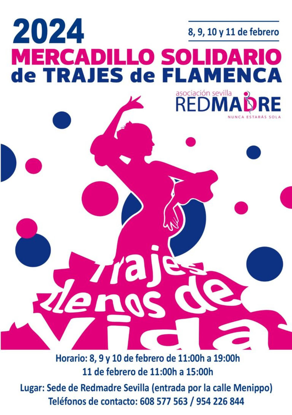 Redmadre celebrará su Mercadillo Solidario de Trajes de Flamenca desde el jueves hasta el domingo