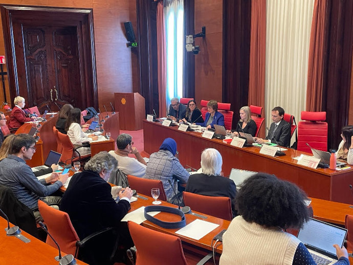 La consellera Anna Simó en la comisión de Educación del Parlament