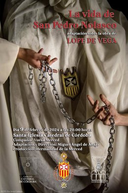 Archivo - Cartel de la representación en la Mezquita de 'La vida de San Pedro Nolasco'.