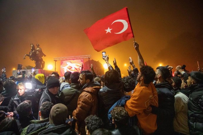 Protestas en Turquía con motivo del primer aniversario de los terremotos de febrero de 2023.