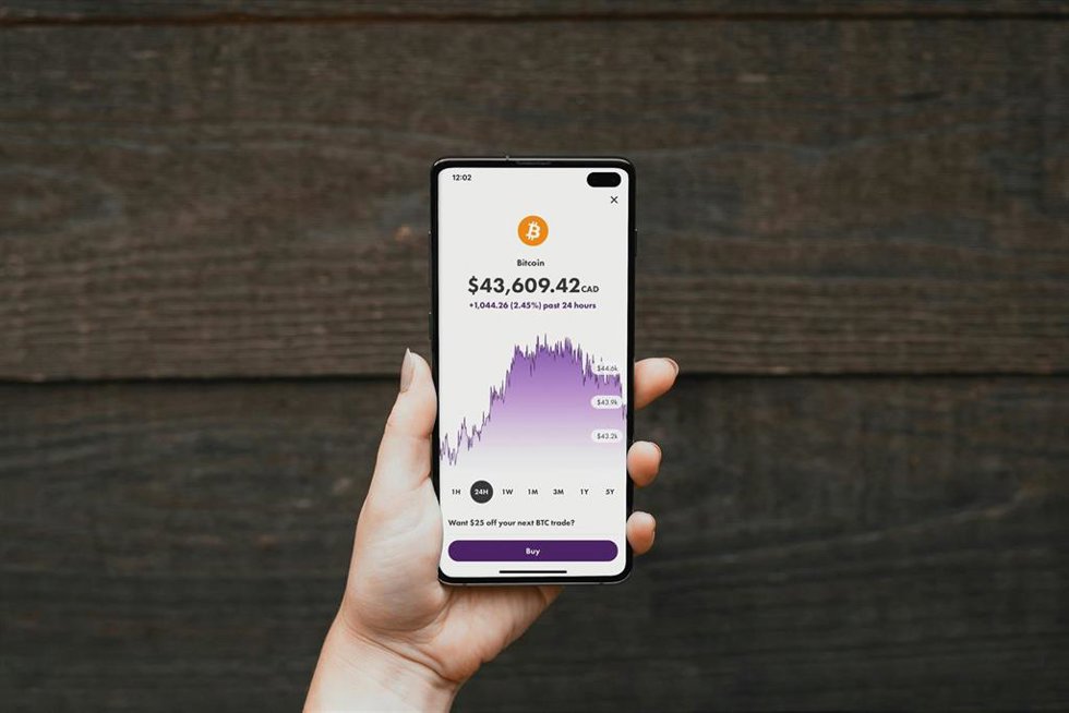Interfaz de una plataforma de criptomonedas