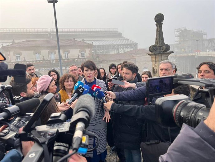 La candidata del BNG a la Presidencia de la Xunta, Ana Pontón, en declaraciones a los medios el día después del debate electoral de la CRTVG