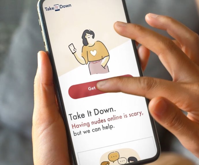Servicio Take it Down en un teléfono móvil