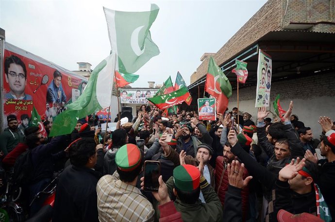 Concentracion de apoyo al PTI, partido del exprimer ministro Imran Jan