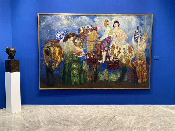 Cuadro 'Campesinos Gandía', de Herman Anglada-Camarasa en el Museo de Bellas Artes de Asturias.