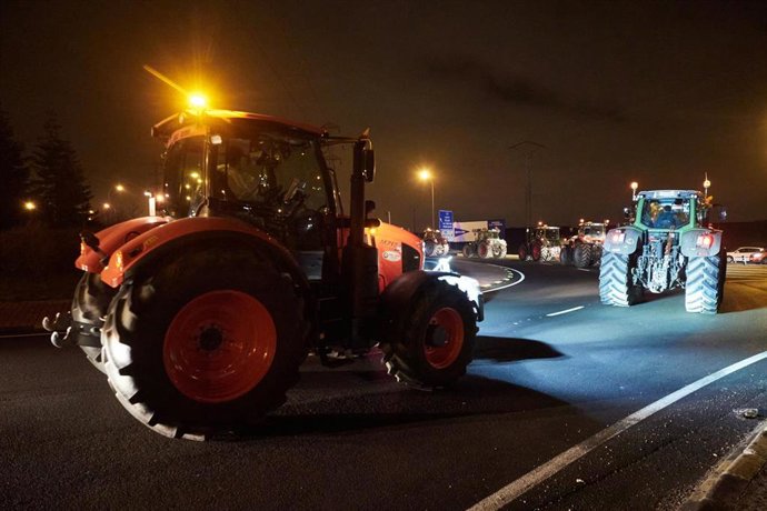 Imagen de la tractorada en Navarra.