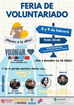 Cartel anunciado de la Feria del Voluntariado Volunfair.