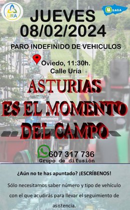 Cartel de la movilización organizada por URA y Usaga