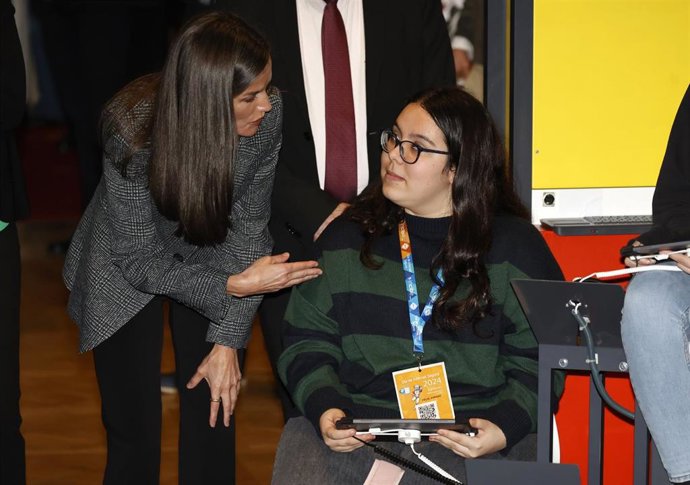 La Reina Letizia durante el acto de inauguración del Día de Internet Segura 2024, a 06 de febrero de 2024, en Madrid (España). Se trata de un evento internacional organizado por el Instituto Nacional de Ciberseguridad de España (INCIBE), bajo el lema 