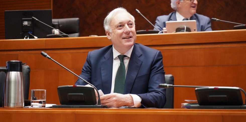 Octavio López durante la comparecencia en la Comisión de Fomento de las Cortes de Aragó