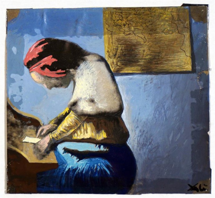 Archivo - Salvador Dalí. Doble imagen con la aparición de una figura de Vermeer en la cara de Abraham Lincoln. Circa 1939.