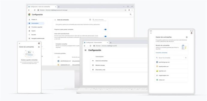 El gestor de contraseñas de Google.