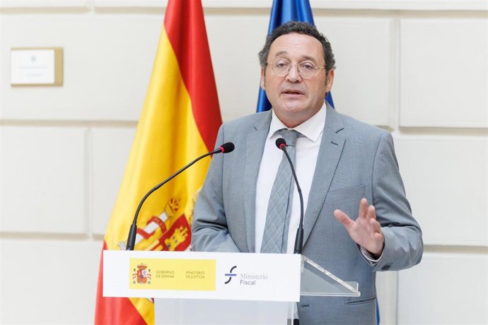 Archivo - El fiscal general del Estado, Álvaro García Ortiz, durante la presentación de los avances en la transformación digital de la Fiscalía