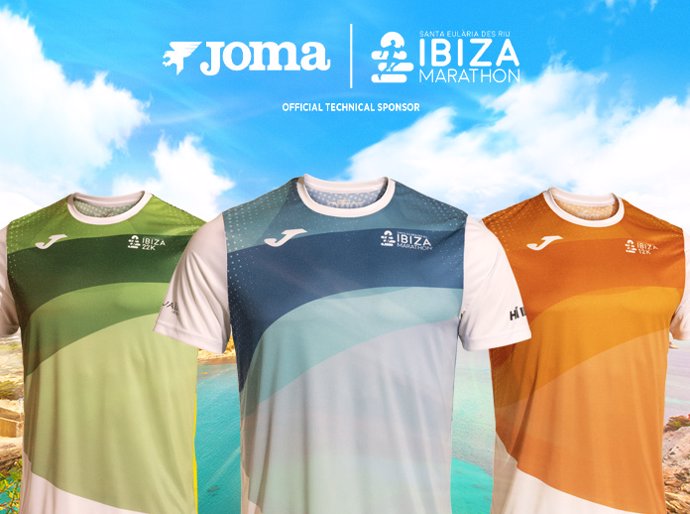 Joma presenta las camisetas del Santa Eulària Ibiza Marathon 2024 .