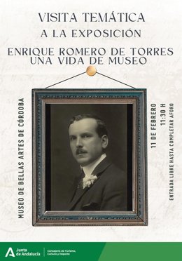 Cartel de la visita temática a la exposición sobre Enrique Romero de Torres.