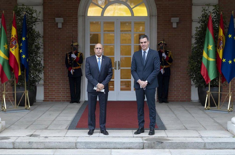 Archivo - El presidente del Gobierno, Pedro Sánchez, recibe al presidente de Mauritania, Mohamed Ould Ghazouani 