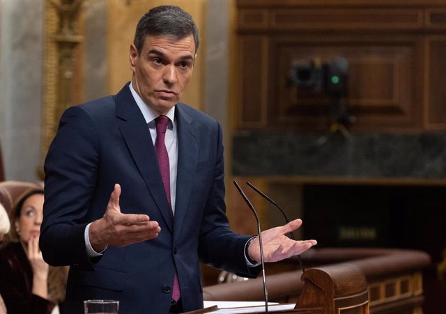 Archivo - El presidente del Gobierno, Pedro Sánchez, interviene durante un pleno en el Congreso de los Diputados, a 20 de diciembre de 2023, en Madrid (España). 