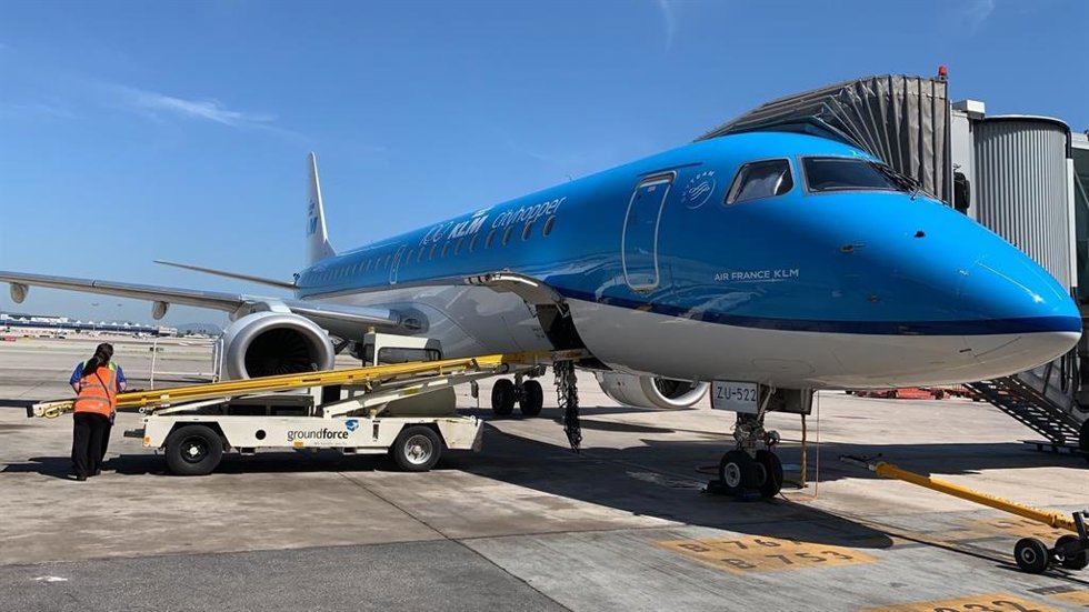 Archivo - Avión KLM.