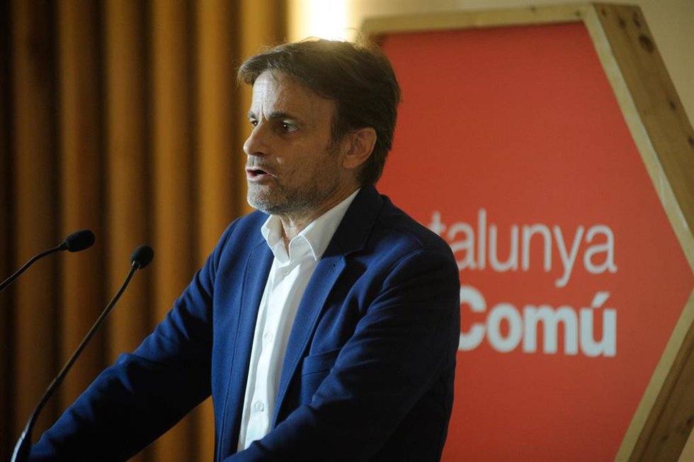 Archivo - El presidente de Unidas Podemos en el Congreso de los Diputados, Jaume Asens, interviene en el Consell Nacional de Catalunya en Comú