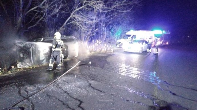 Accidente en la CA-258 en Lamadrid
