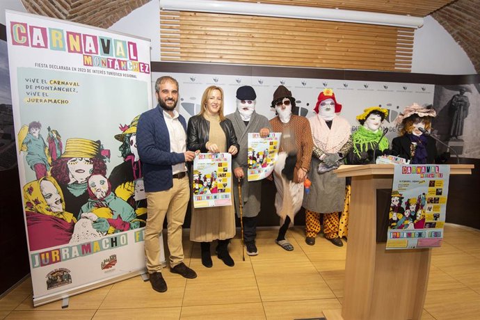 Presentación del carnaval de Montánchez (Cáceres) con los Jurramachos como protagonistas