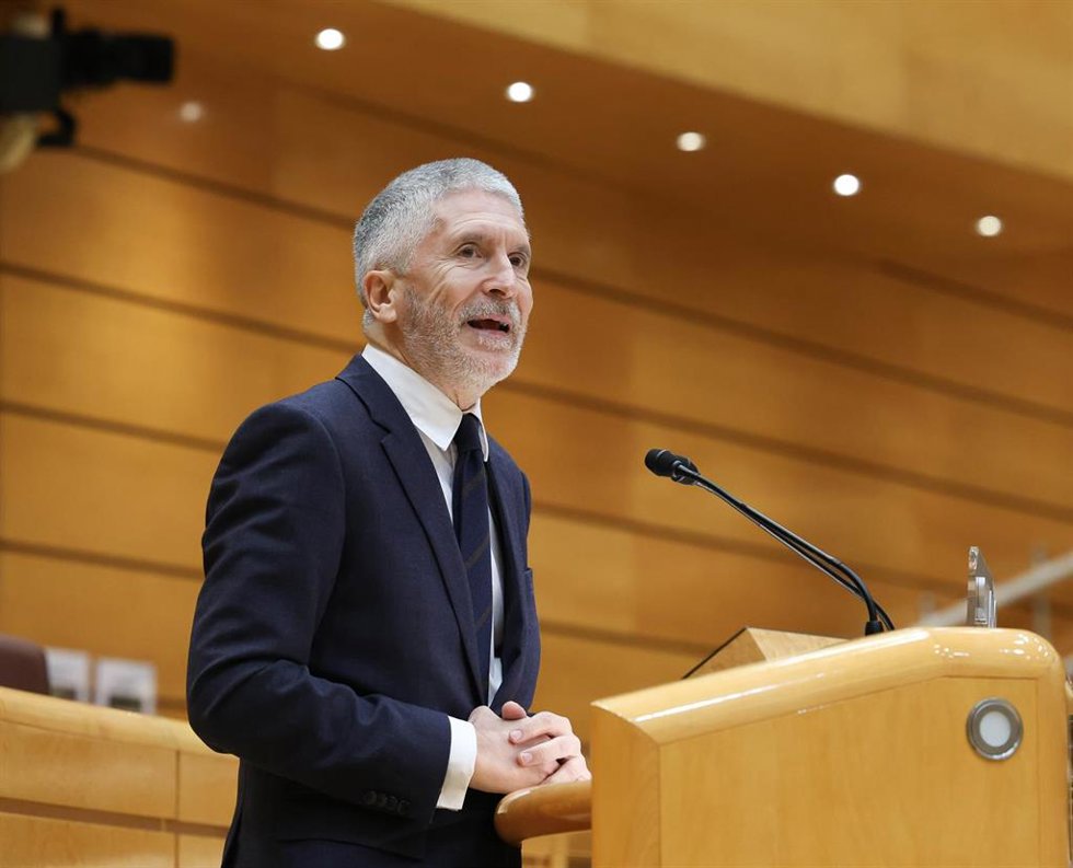 El ministro del Interior, Fernando Grande-Marlaska, interviene en el Senado