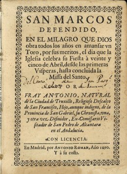 Documento que se expone en la sala Pintores 10 de Cáceres