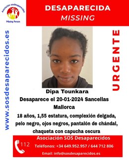 Buscan a una chica desaparecida desde el 20 de enero en Sencelles (Mallorca).
