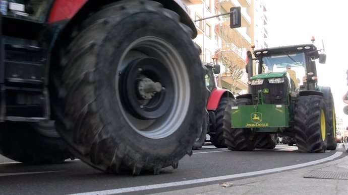 Tractores en las protestas de Salamanca