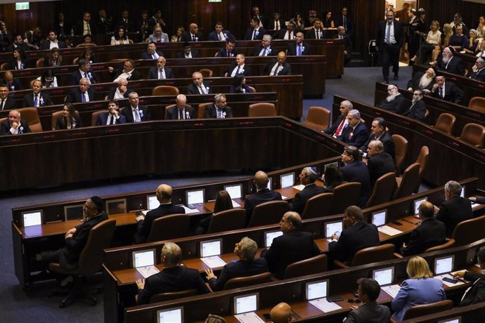 Archivo - Una sesión en el Parlamento israelí