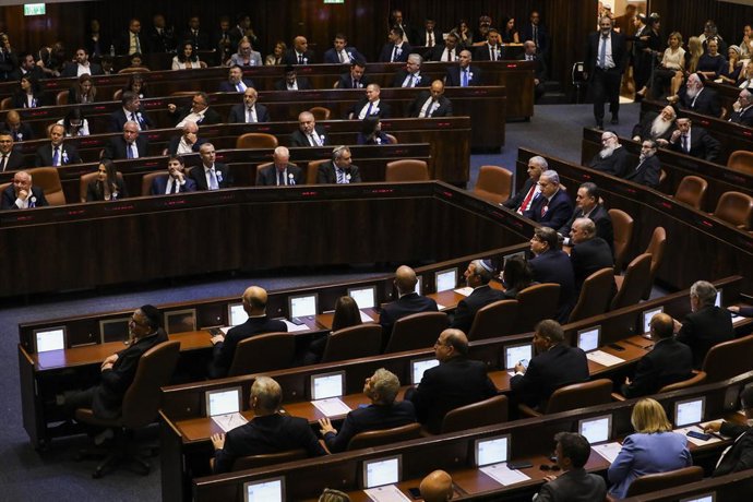 Archivo - 03 October 2019, ---, Jerusalem: A general view of the first session of the 22nd Israeli parliament (Knesset). Photo: Ilia Yefimovich/dpa
