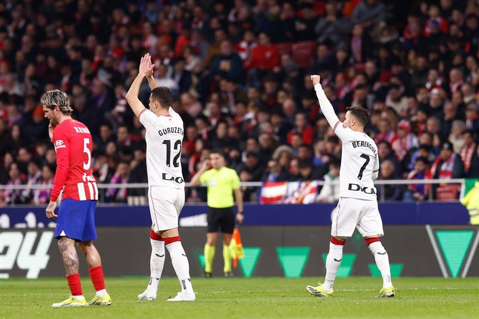 Alex Berenguer of Athletic Club celebrates a goal during the Spanish Cup, Copa del Rey, football match played between Atletico de Madrid and Athletic Club de Bilbao at Civitas Metropolitano on February 07, 2024 in Madrid, Spain.