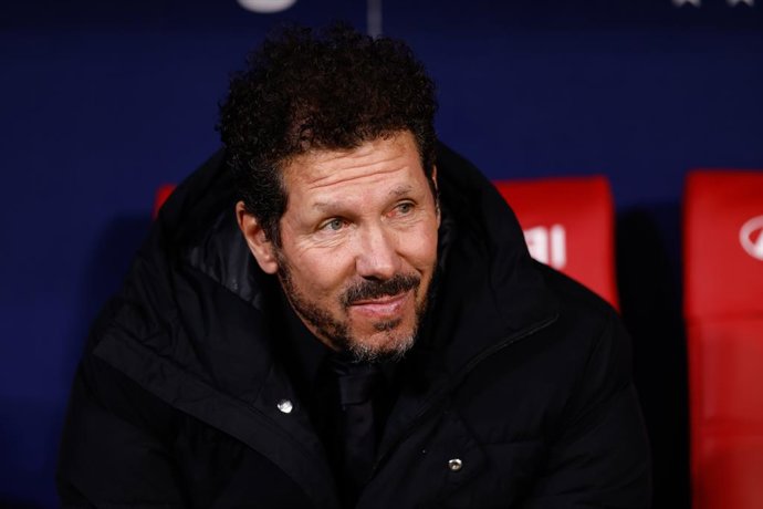 Diego Pablo Simeone, head coach of Atletico de Madrid, looks on during the Spanish Cup, Copa del Rey, football match played between Atletico de Madrid and Athletic Club de Bilbao at Civitas Metropolitano on February 07, 2024 in Madrid, Spain.
