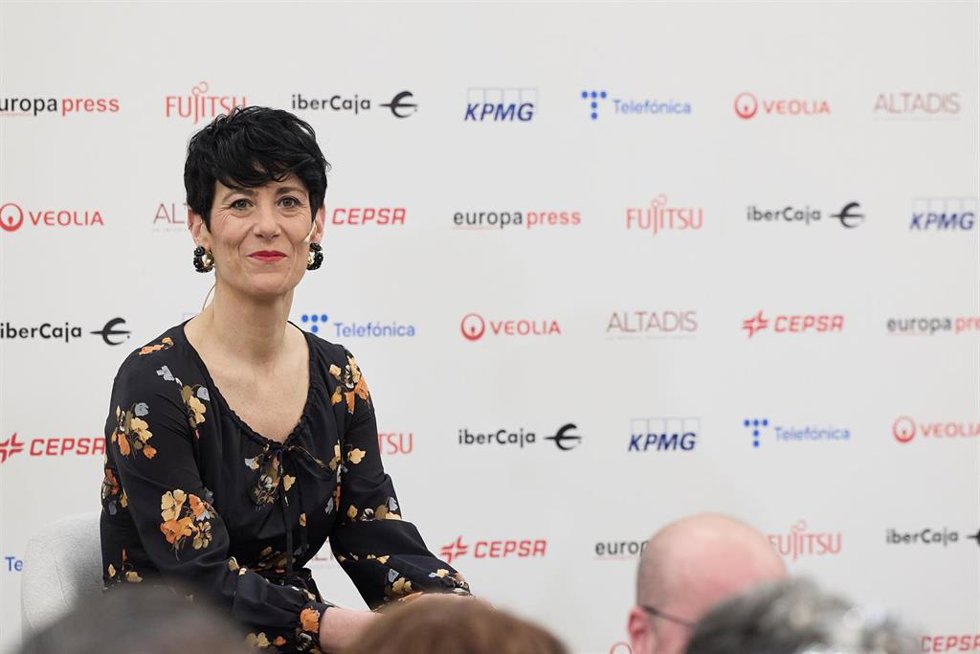 La ministra de Inclusión, Seguridad Social y Migraciones, Elma Saiz, durante un desayuno informativo de Europa Press, en el Hotel InterContinental, a 8 de febrero de 2024, en Madrid (España).