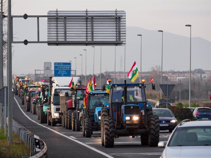Imagen de una de las protestas de los agricultores durante esta semana en España.