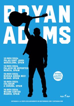 Cartel de los conciertos de Bryan Adams en España en 2024