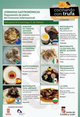 Cartel delegación de la Junta en Soria. Jornadas Gastronómicas 'Cocinando con Trufa'