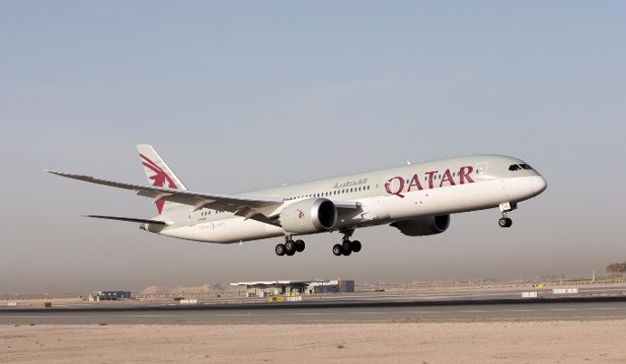 Archivo - Avión de Qatar Airways.