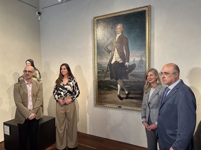 El director del Museo Nacional de Escultura, Alejandro Nuevo; la concejal de Turimo, Blanca Jiménez; la concejal de Cultura, Irene Carvajal, y el subdelegado del Gobierno, Jacinto Canales, en la presentación de la exposición.